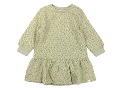 Lil Atelier moss gray sweatkjole blomster